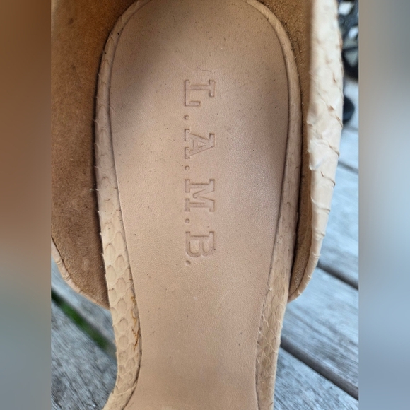 L.A.M.B. Beige and Orange Heels - Picture 10 of 16